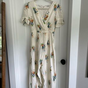 Madewell watercolor floral midi dress size 0